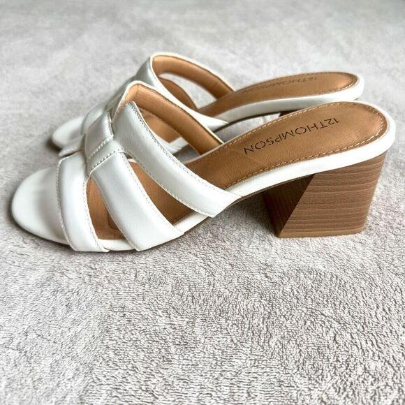 12Thompson White Infused Slide Sandals - Picture 2 of 10
